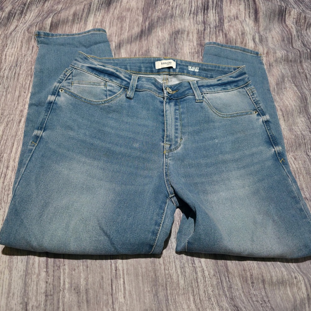 Kensie Jeans The Kelsey Skinny Crop Blue Denim Women's Size 8 29